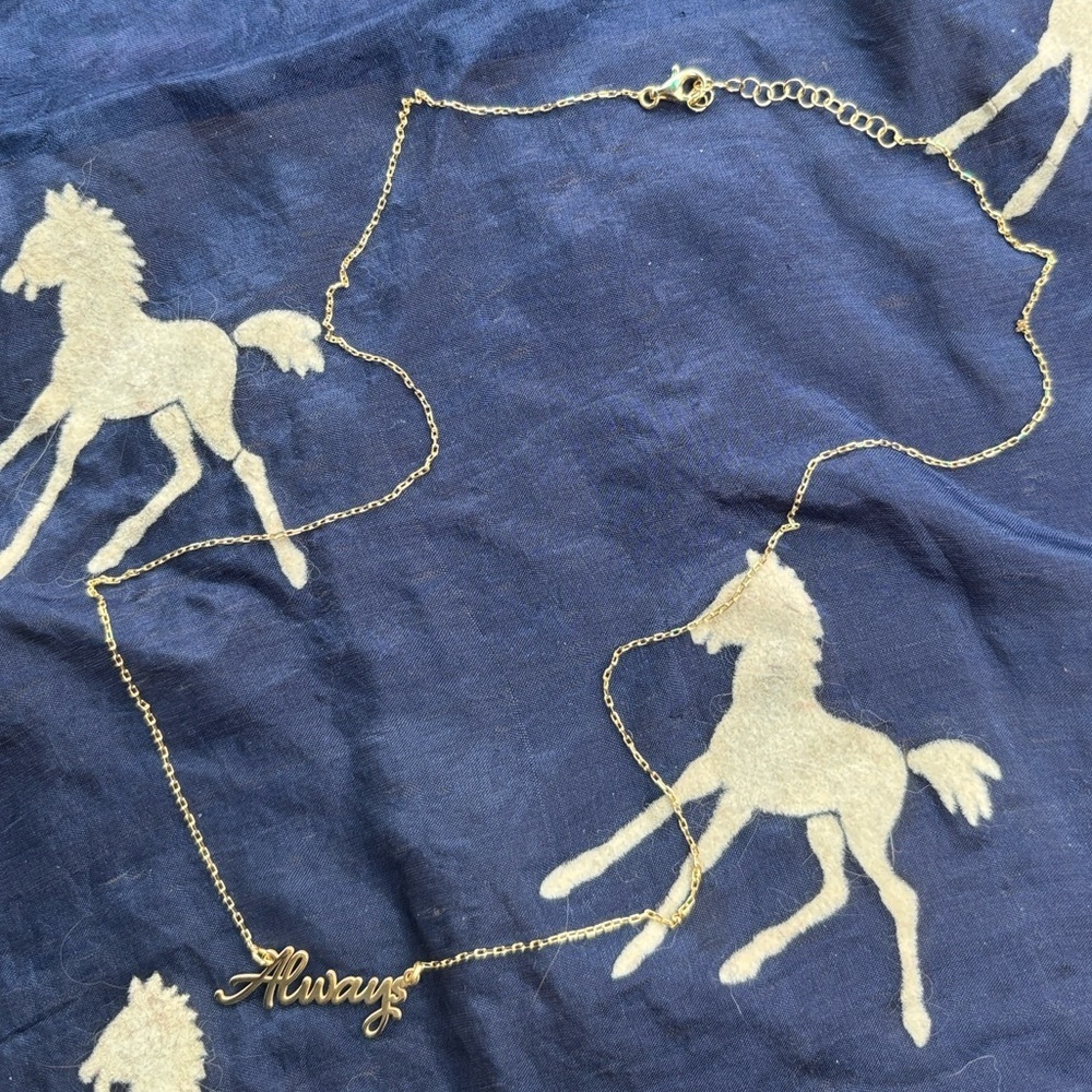 Brand New 14K Gold Plated 925 Sterling Silver Always Necklace Bon Jovi 18" Chain - Picture 13 of 16